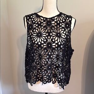 Express Black Sleeveless Cropped Tank Top